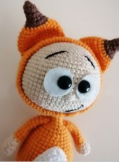 Tilki Kostümlü Mini Bonnie Amigurumi Organik Oyuncak - 2