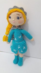 Karlar Kraliçesi Elsa Bebek Amigurumi Organik Oyuncak - 2