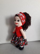 Süslü Köylü Kızı Amigurumi Organik Oyuncak - 2