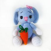 Uzun Kulak Tavşan ve Havucu Amigurumi Organik Oyuncak - 1