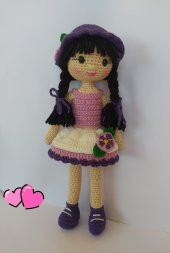 Menekşe Bebek Amigurumi Organik Oyuncak - 6