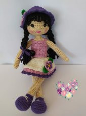 Menekşe Bebek Amigurumi Organik Oyuncak - 7