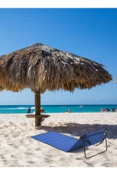 Exent Mavi Katlanır Portatif Şezlong-Çantalı - 1