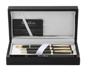 Scrikss Honour 38 Dolma Kalem, Tükenmez Kalem,  Mekanik Kurşun Kalem Üçlü Set Siyah-Altın - 1