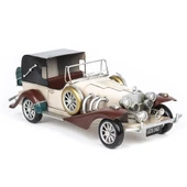 Lucky Art Krem Kırmızı Metal Araba 34x14x13 cm - 1