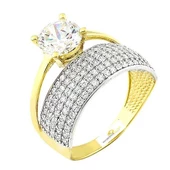 Altın Tektaş Alyans Yüzük Twin Model - 1