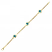 Altın Nazarboncuklu Çocuk Bileklik - 1