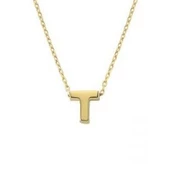 Altın T Harfli Taşsız Kolye - 1