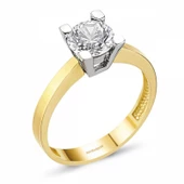 Altın Tektaş Yüzük 14K Swarovski - 1