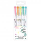 Zebra Mildliner Brush Fırça Uçlu İşaretleme Kalemi 5li Set Pastel Renkler - 1