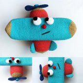 Sevimli Uçak Amigurumi Organik Oyuncak - 1