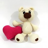 Kalpli Sevimli Ayıcık Amigurumi Organik Oyuncak - 1