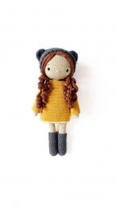 Ayıcık Şapkalı Sonbahar Bebek Amigurumi Organik Oyuncak thumbnail 1