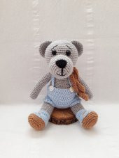 Tulumlu Ayıcık Amigurumi Organik Oyuncak - 1