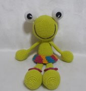 Sevimli Bayan Kurbağa Amigurumi Organik Oyuncak - 1