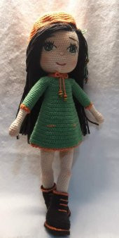 Şapkalı İpek Bebek Amigurumi Organik Oyuncak - 2