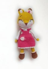 Şirin Tilki Amigurumi Organik Oyuncak - 1