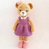 Sevimli Ayıcık Bayan Danny Amigurumi Organik Oyuncak - 1