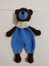 Mavili Ayıcık Uyku Arkadaşı Amigurumi Organik Oyuncak - 1
