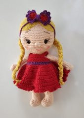 Sarı Örgülü Kız Bebek Amigurumi Organik Oyuncak - 1