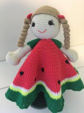 Karpuz Kız Bebek Uyku Arkadaşı Amigurumi Organik Oyuncak - 1