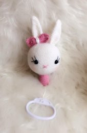 Müzikli Tavşan Amigurumi Organik Oyuncak - 1