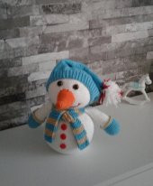 Şapkalı Kardan Adam Amigurumi Organik Oyuncak - 1