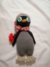 Şapkalı Penguen Amigurumi Organik Oyuncak - 1