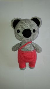 Pembe Tulumlu Şeker Koala Amigurumi Organik Oyuncak - 2