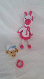 Süslü Zürafa ve Kuzu Takım Amigurumi Organik Oyuncak - 1