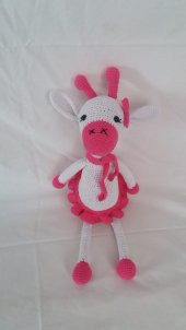 Süslü Zürafa ve Kuzu Takım Amigurumi Organik Oyuncak - 4