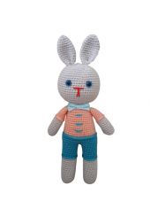 Sevimli Papyonlu Tavşan Amigurumi Organik Oyuncak - 1