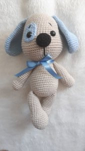 Yamalı Sevimli Köpek Amigurumi Organik Oyuncak - 1