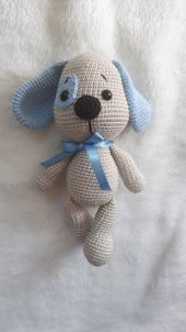 Yamalı Sevimli Köpek Amigurumi Organik Oyuncak - 2