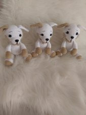 Oturan Sevimli Köpek Amigurumi Organik Oyuncak - 3