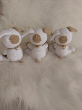 Oturan Sevimli Köpek Amigurumi Organik Oyuncak - 6