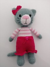 Tüylü Minik Kedicik Amigurumi Organik Oyuncak - 1