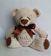 Alacalı Ayı Amigurumi Organik Oyuncak - 1