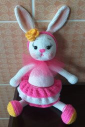 Süslü Sevimli Tavşan Amigurumi Organik Oyuncak - 3