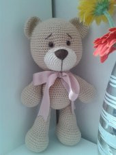 Kurdeleli Ayıcık Amigurumi Organik Oyuncak - 1