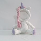 Unicorn Fotoğraf Çerçevesi Amigurumi Organik Oyuncak - 1