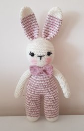 Pembiş Tavşan Uyku Arkadaşı Amigurumi Organik Oyuncak - 1