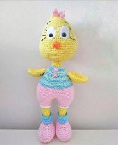 Süslü Civciv Amigurumi Organik Oyuncak - 1