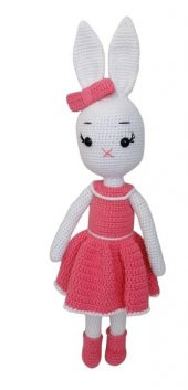 İnci Tavşan Uyku Arkadaşı Amigurumi Organik Oyuncak - 1