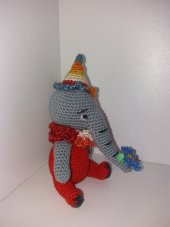 Palyaço Fil Amigurumi Organik Oyuncak - 5
