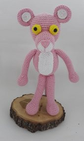 Pembe Panter Amigurumi Organik Oyuncak - 1