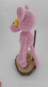 Pembe Panter Amigurumi Organik Oyuncak - 5