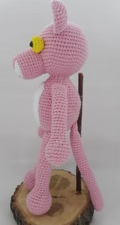 Pembe Panter Amigurumi Organik Oyuncak - 6