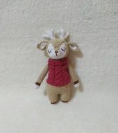 Sevimli Geyik Uyku Arkadaşı Amigurumi Organik Oyuncak - 1