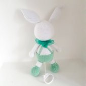 Müzikli Tombul Tavşan Amigurumi Organik Oyuncak - 2